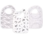 Babero a presión de muselina de algodón aden anais, babero súper suave para bebés para niños y niñas con ajuste para Map the Stars [CHICHL] + 100% absorbente, 3 capas y