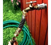 Adaptador de extensión de manguera de jardín con resorte helicoidal, protector de torcedura de manguera de agua de 3/4 pulgadas para jardín y césped