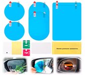 6 películas para espejo retrovisor de coche, universales, impermeables, a prueba de lluvia, antivaho, protección adhesiva. azul