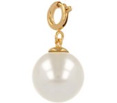 Les Trésors De Lily [R3489] - Colgante Charm chapado en oro 'Perla' de oro blanco - 12 mm blanco