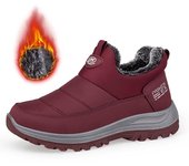 Botas de hombre impermeables, botas de nieve ligeras de invierno, zapatos gruesos y cálidos de piel para hombre, botines Unisex de talla grande, zapatos informales sin cordones 35 negro