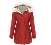Abrigo reversible de otoño e invierno, ropa de algodón, abrigos de moda para mujer, sombrero extraíble, parka, chaquetas femeninas 3XL