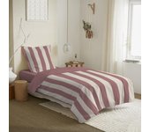 Parure de couette réversible pour lit 90 x 190 cm Deauville pourpre