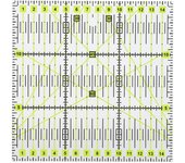 Regla acrílica para acolchados, líneas de cuadrícula de doble color, escuadra transparente, regla de costura para acolchado