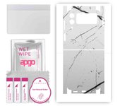 apgo Protective Skin Sticker for the back+sides compatible with Samsung Galaxy Z Flip 3, Full Wrap Film, Foil, Vinyl - Pattern White Marble