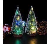 Luz LED Mini decoraciones para árboles de Navidad artificiales Festival Mesa miniatura nieve escarcha decoración de árbol de Navidad 15 cm blanco cálido