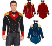 Disfraz de circo para hombre adulto, chaqueta con pajarita, disfraz de Cosplay para fiesta de Halloween 3XL azul oscuro