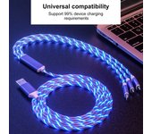 La luz de serpentina metálica de uno a tres es adecuada para teléfonos móviles Apple Android tipo C, de uno a tres azul