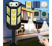 Farola solar LED para exteriores de 2000 mAh, luces solares con sensor de movimiento remoto, 3 modos, lámpara de pared impermeable, focos para jardín y patio PP-902T Small-1000mah