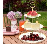 1 soporte para tarta de 3 capas, bandeja para fruta, bandeja para exhibir postres, fiestas de cumpleaños y bodas, soporte para tarta de 3 capas con forma de corazón, plato de postre