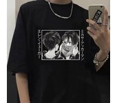 Camiseta de Anime Attack on Titan Mikasa Ackerman Eren Jaeger, camiseta de dibujos animados Shingeki No Kyojin, camisetas gráficas Harajuku, camisetas Mlae L