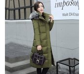 Abrigo de piel sintética de alta calidad para mujer, abrigo cálido de invierno con capucha, abrigo de Color sólido, Parkas largas para mujer, chaqueta de colección M marrón