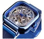 Reloj mecánico automático con movimiento hueco, estilo europeo y americano, moderno e informal para hombre.