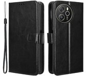 Funda tipo billetera de cuero con textura Crazy Horse para Blackview Shark 8 Oscal Tiger 12