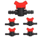 Miniválvula de conexión de púas Waterstop de 16 mm, 20 mm, 25 mm, 4/7 mm, 8/11 mm para manguera de jardín de riego por goteo de 1/4, 1/2 y 3/4 pulgadas.