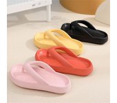 Chanclas de verano informales con Tanga, sandalias de playa al aire libre, plataforma plana EVA, zapatos cómodos para mujer, pareja de suela gruesa 36/37 caqui