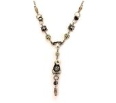 Les Trésors De Lily [D7888] - Collar de diseño 'Hime' gris gris