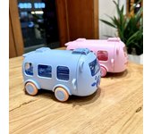 Bonita taza de coche de juguete con pajita, botella de agua para interior y exterior, taza de plástico de gran capacidad para bebidas de verano, sin BPA 500ml azul
