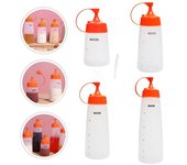 with Scale Squeeze Sauce Bottle Transparent Squeeze Bottle New Mini Condiment Bottle 180ml