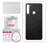 apgo Protective Skin Sticker for the back compatible with Xiaomi Redmi Note 8T, Wrap Film, Foil, Vinyl - Pattern Black Honeycomb
