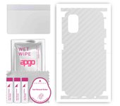 apgo Protective Skin Sticker for the back+sides compatible with Realme 7 Pro, Full Wrap Film, Foil, Vinyl - Pattern Transparent Carbon