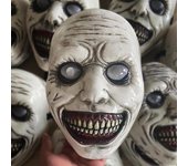 Máscara de demonio con cara sonriente de El exorcista de terror, máscara de plástico con forma de calavera fantasma espeluznante y malvada para disfraz de Halloween o fiesta de carnaval ONESIZE