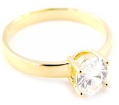 Anillo chapado en oro blanco 'único' 54 blanco