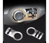 Estilo de coche, interruptor de faro de acero inoxidable, pegatina decorativa embellecedora para Chevrolet Malibu Cruze Trax para Opel Mokka ASTRA J blanco