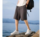 Pantalones cortos de verano para hombre, cintura elástica, cordón ajustable, pantalones cortos casuales, pierna ancha, pantalones cortos deportivos de color sólido XL blanco