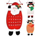 Calendario de Adviento de Navidad Papá Noel, muñeco de nieve, alce, calendario colgante para árbol de Navidad