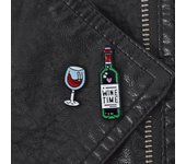 Collar botella de vino vidrio joyería inglesa insignia carta solapa Pin 2#