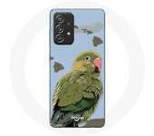 Coque pour Samsung Galaxy A52 Perruches Oiseaux vert
