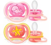 Chupete Avent Ultra Air Happy para niña de 0 a 6 meses (2 unidades)