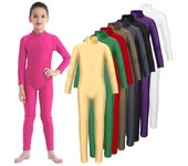Leotardo de manga larga para niñas, mono de cuerpo entero, clase de baile, mono de gimnasia de salón 7-8 Years rojo