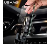 USAMS Soporte para teléfono para automóvil 4.7-7 pulgadas Soporte universal para teléfono en el automóvil Soporte para teléfono inteligente por gravedad Soporte para clip de ventilación de aire Soporte para GPS para Iphone Xiaomi Samsung Air Vent negro