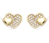 Les Trésors De Lily [N6868] - Pendientes chapados en oro 'Love' oro blanco - 11x8 mm oro