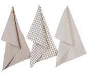 Lot de 3 Torchons 45 x 70 cm 100% Coton - Taupe
