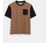 Coach CAMISETA FIRMA DE ALGODÓN ORGÁNICO CAQUI FIRMA Small