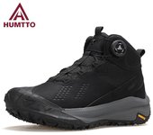 HUMTTO Botines de exterior para hombre, botas de senderismo de cuero, antideslizantes, para acampar, trekking, calzado deportivo para hombre, zapatillas de seguridad para invierno 39 negro