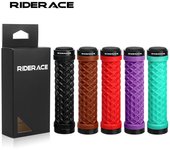 Puños de bicicleta ergonómicos de goma, suaves, antideslizantes y con absorción de impactos, para manillar de bicicleta de montaña, de aleación de aluminio, con anillo de bloqueo bilateral. negro