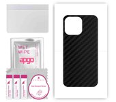 apgo Protective Skin Sticker for the back compatible with Cubot P80, Wrap Film, Foil, Vinyl - Pattern Carbon Black