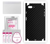 apgo Protective Skin Sticker for the back+sides compatible with Apple iPhone 8 Plus, Full Wrap Film, Foil, Vinyl - Pattern Carbon Black