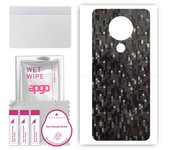 apgo Protective Skin Sticker for the back compatible with Nokia 5.3, Wrap Film, Foil, Vinyl - Pattern Carbon Black Pixel