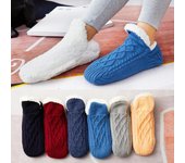Calcetines de invierno para hombre y mujer, muy suaves y cálidos, acogedores, con forro polar, con pinzas, zapatillas, calcetines, zapatos de suelo 43-45 negro