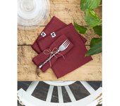 Lot de 3 serviettes de table  Gaïa  40 x 40 cm  Gaze de Coton  - Gaïa Lie de Vin