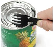 Cuchillo tenedor multifuncional de acero inoxidable, como abrebotellas/latas, vajilla portátil de acero inoxidable para exteriores 7.08*1.38in