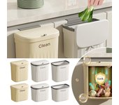 1 Uds. Con tapa, cubo de basura, armario, cubo de basura de cocina, cubo de basura duradero 8.5L White no Lid