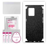 apgo Protective Skin Sticker for the back+sides compatible with Realme 9 Pro Plus, Full Wrap Film, Foil, Vinyl - Pattern Black Honeycomb