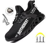 Zapatos de seguridad deportivos para hombre, zapatillas de trabajo para mujer, zapatos de trabajo protectores antigolpes, botas, zapatos ligeros con punta de acero para hombre, botas de seguridad 36
