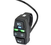 Juego de luces delanteras y traseras para bicicleta eléctrica de 24-48 V, intermitentes, luces delanteras y traseras, kits de bocina con interruptor negro